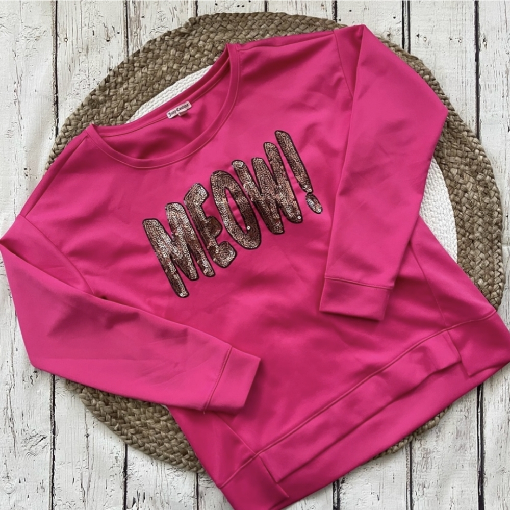 Juicy Couture Hot Pink MEOW Cat Sweatshirt
